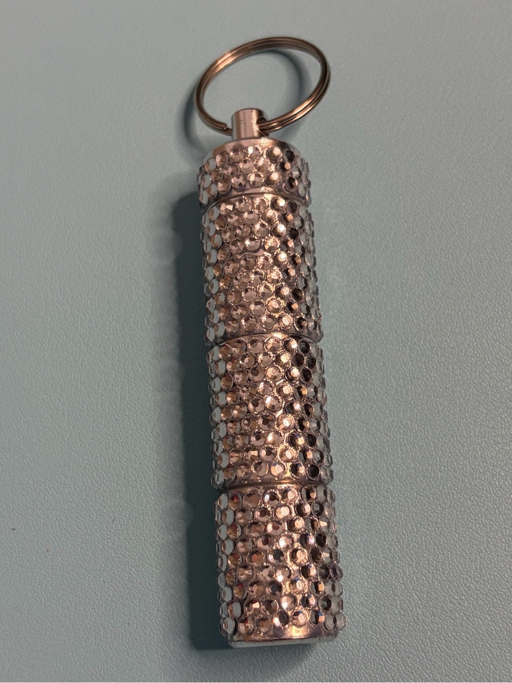 ⚡️Rhinestone Portable Pill Holder Keychain Waterproof Storage 3 Compartments